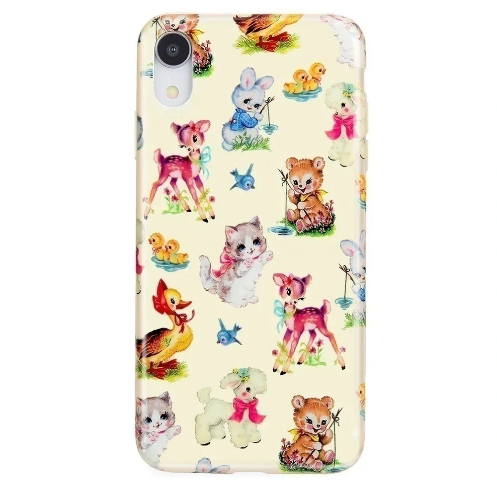 Velvet Caviar Baby Animals iPhone Case for iphone XR and grip ring